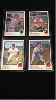 Four 1973 cards Tony Olivia ted Simmons Don