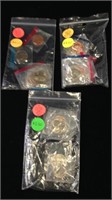 Three bag of coin sets
