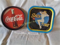 Metal Serving Trays Coca-Cola & Snack Time