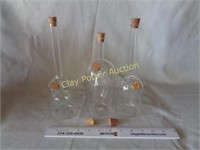 3 Unique Glass Bottles w/Stoppers