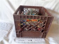 Milk Crate of Collectors Bottles & Cans