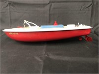 Sutcliffe "Merlin" Battery Op Tin Toy Speed Boat