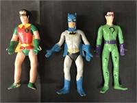 (3) Mego Bendable Figures, Batman, Robin, Riddler