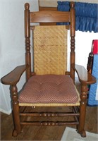 ROCKING CHAIR WITH WICKER BACK AND SEAT