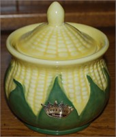 SHAWNEE POTTERY CORN KING SUGAR BOWL WITH LABEL