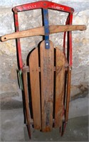 VINTAGE YANKEE CLIPPER WOOD AND METAL SLED