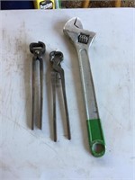 (2) Nippers, Adjustable Wrench