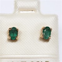 $360 10 KT Gold Emerald Earrings