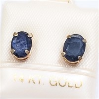 $400 14 KT Gold Sapphire (2.2ct) Earrings