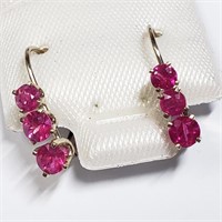 $500 14 KT Gold Ruby Earrings