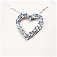 $160  Silver Blue Topaz Necklace