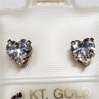 $160 9 KT Gold CZ Earrings