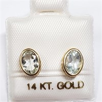 $360  14 KT Gold Aquamarine Earrings