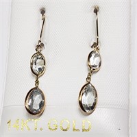 $800 14 KT Gold Aquamarine (2.6ct) Earrings