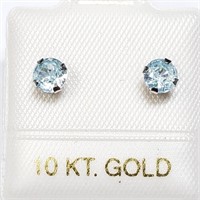 $120 10 KT Gold Blue Zircon (0.8ct) Earrings