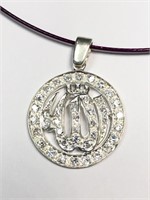 $200 Silver CZ Pendant Necklace (app 6g)