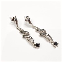 $300 Silver Diamond Earrings