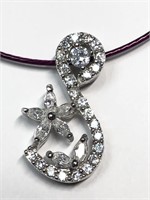 $160 Silver CZ Pendant Necklace