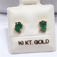 $360  10 KT Gold Emerald Earrings
