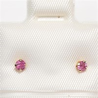 $160 10 KT Gold Pink Sapphire Earrings