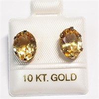 $400 10 KT Gold Citrine Earrings (app 3.2g)