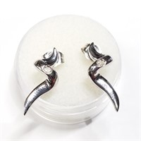 $200 Silver Diamond Earrings (app 2g)
