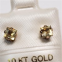 $160 10KT Gold Citrine (0.7ct) Earrings