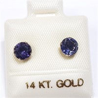 $100 10 KT Gold Iolite Earrings