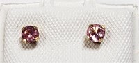 $240 10 KT Gold Pink Sapphire Earrings