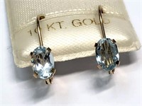 $250 10 KT Gold Aquamarine Earrings