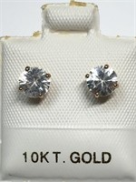 $200 10 KT Gold CZ Earrings (app 1.4ct)