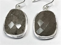 $420 Silver Gemstone Earrings (app 13g)