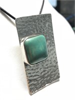 $400 Silver Turquiose Pendant Necklace (app 25g)