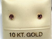 $120  10 KT Gold Pink Tourmaline Earrings