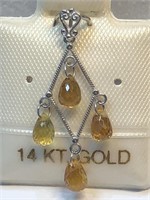 $200 14 KT Gold 4 Sapphire (1.75ct) and Diamond (0