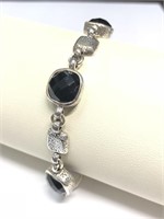 $250 Silver Black Onyx Bracelet (app 21g)