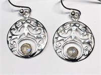 $120 Silver Moonstone Earrings (app 4g)