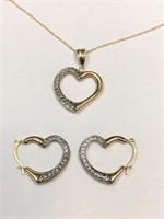 $400 10 KT Gold Earrings and Necklace Set (app 1.1