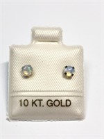 $250 10 KT Gold Genuine Opal Earrings (app 3.5mm)
