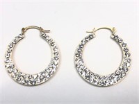 $160 10 KT Gold Crystal Earrings (app 2.6g)