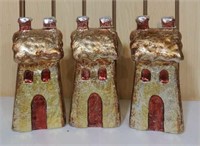 3 Pc Lot - 8.5" tall Decorative Houses