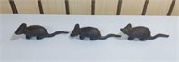 3 Pc Lot - Decorative Metal Mice