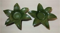 2 Pc Lot - Leaf Shaped Candle Holders