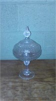 Pedestal glass candy dish with lid