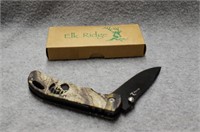 Elk Ridge camo knife with belt clip
