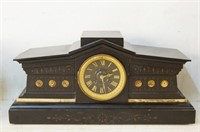 French antique marble mantle clock