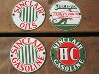 Set of 4 Sinclair Oil Gasoline Porcelain Sign