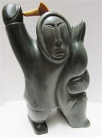 INUIT SOAPSTONE CARVING by ISAAC TAKATAK