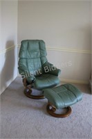 Scandinavian Ekornes Leather Chair & Ottoman