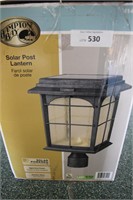 Solar Iron Post Lantern with Seedy Glass Shade